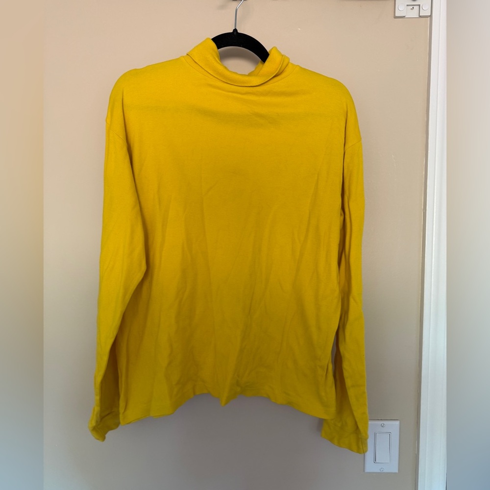 Vintage Nordstrom Bold Yellow Cotton Turtleneck